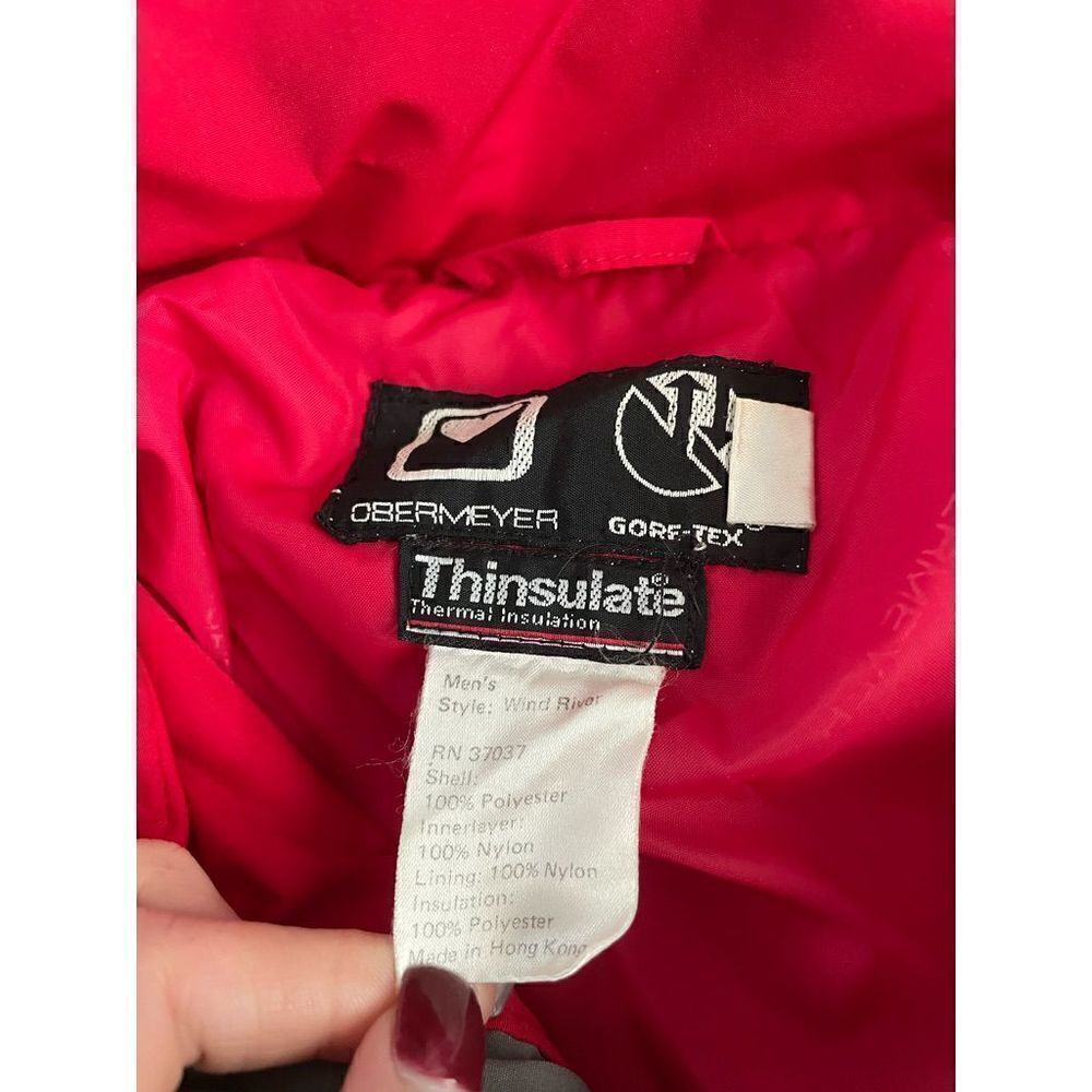🐿️ Vintage Obermeyer Gore-Tex Thinsulate Grey, Red & Blue Winter Jacket - Picture 9 of 10